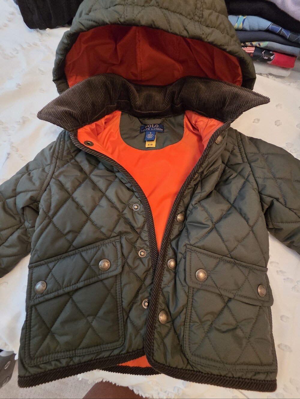 Polo by Ralph Lauren Orange and Navy Lined Jacket